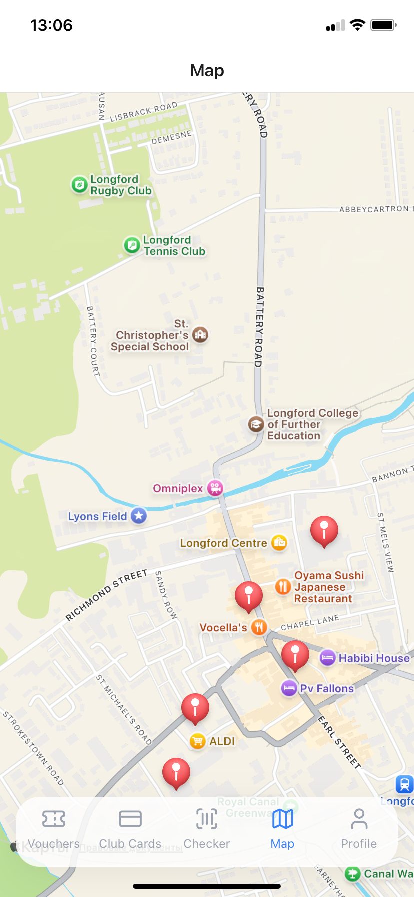 Illustrative map of deposit return locations in Ireland